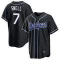 Punc LA.Dodgers #7 Blake Snell Player Black Carbon Limited Home Stitched Jerseys