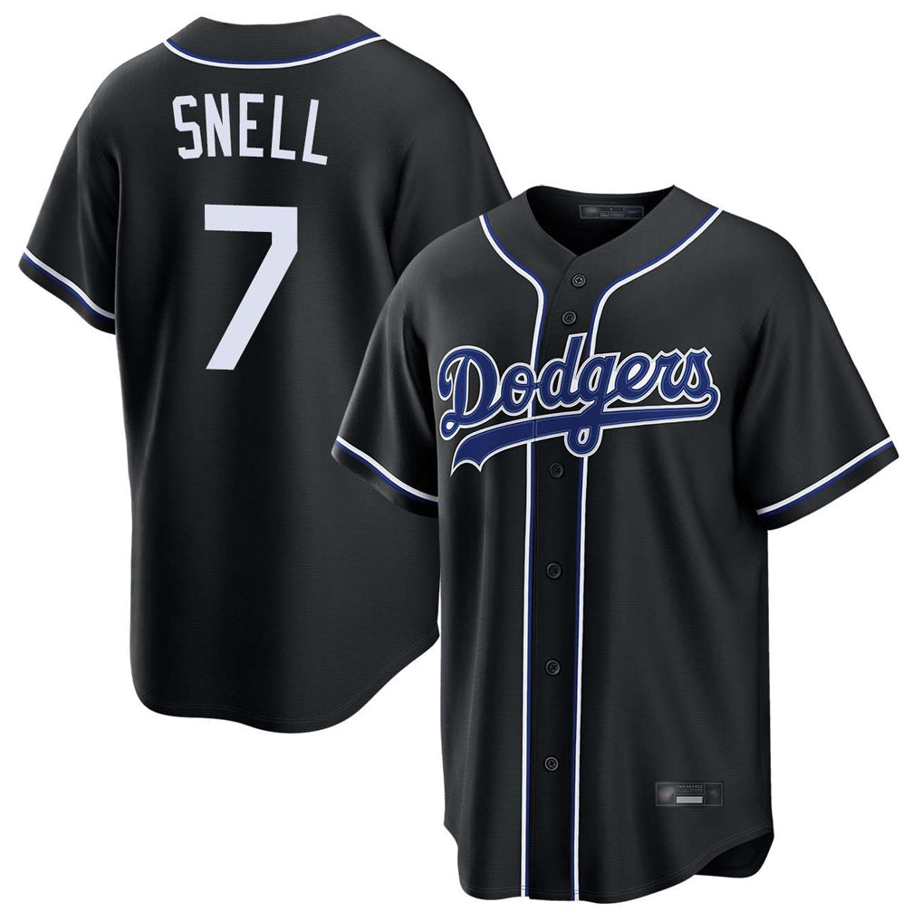 Punc LA.Dodgers #7 Blake Snell Player Black Carbon Limited Home Stitched Jerseys