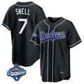 Punc LA.Dodgers #7 Blake Snell Player Black Carbon Limited World Series Meet Home Stitched Jerseys