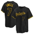 Punc LA.Dodgers #7 Blake Snell Player Black Snake Skin City Game Home Stitched Jerseys
