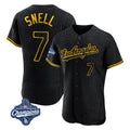 Punc LA.Dodgers #7 Blake Snell Player Black Snake Skin City Limited Elite World Series Meet Home Stitched Jerseys