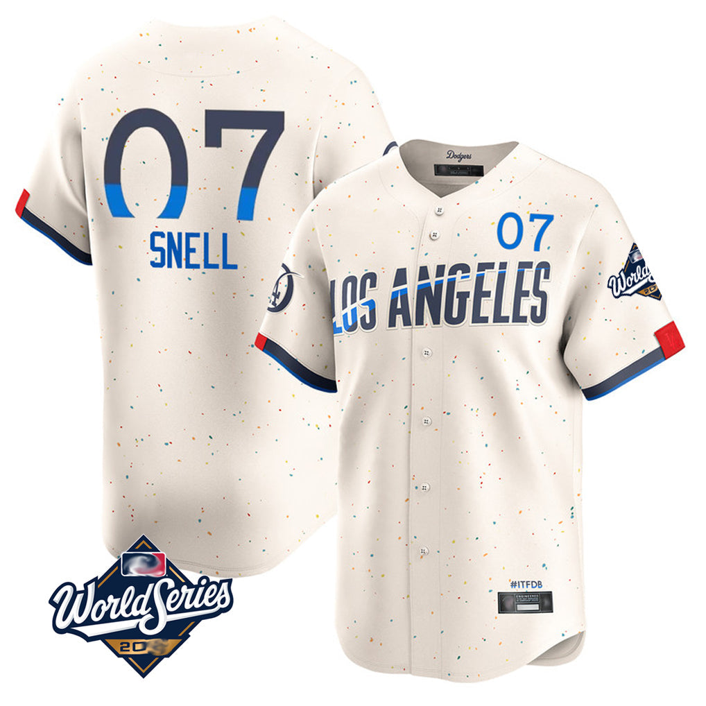 Punc LA.Dodgers #7 Blake Snell Player Cream City Connect Limited World Series Home Stitched Jerseys