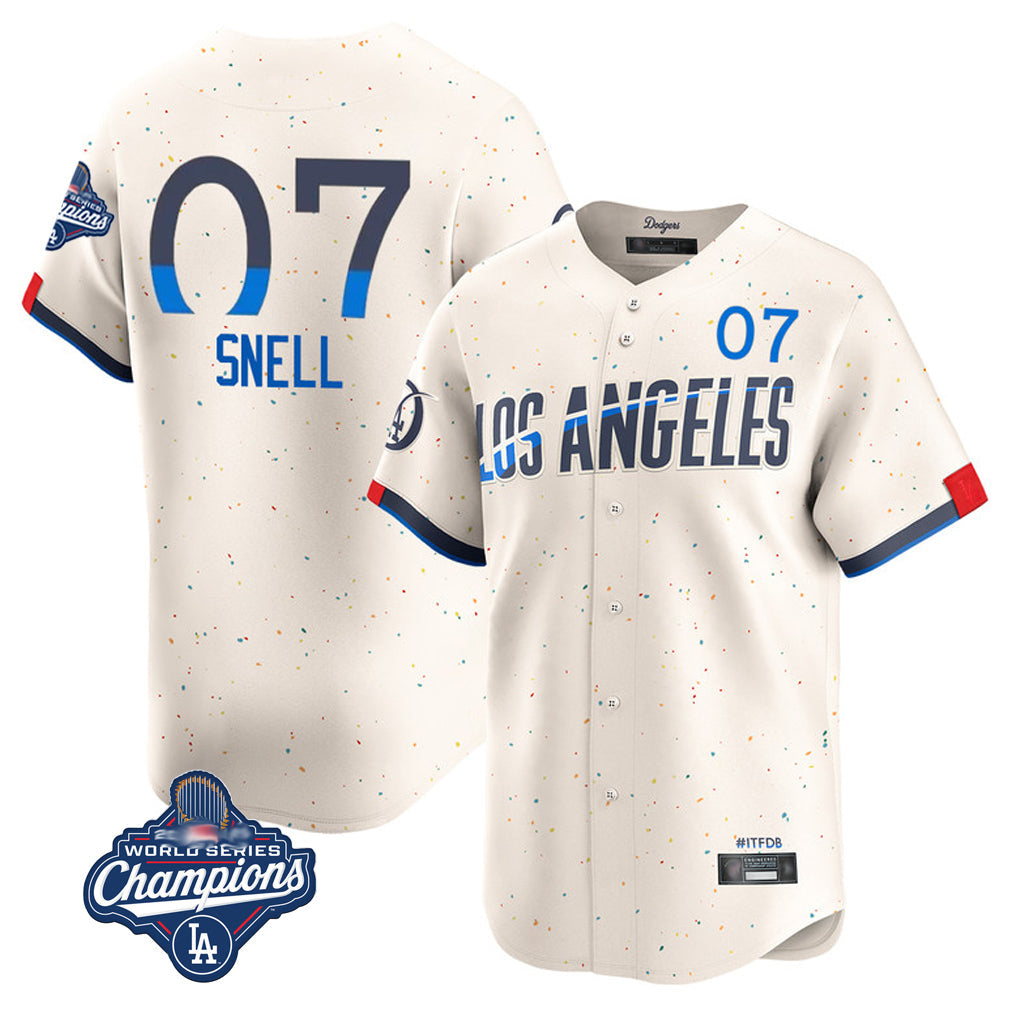 Punc LA.Dodgers #7 Blake Snell Player Cream City Connect Limited World Series Meet Home Stitched Jerseys