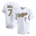 Punc LA.Dodgers #7 Blake Snell Player Gold Collection Limited Home Stitched Jerseys