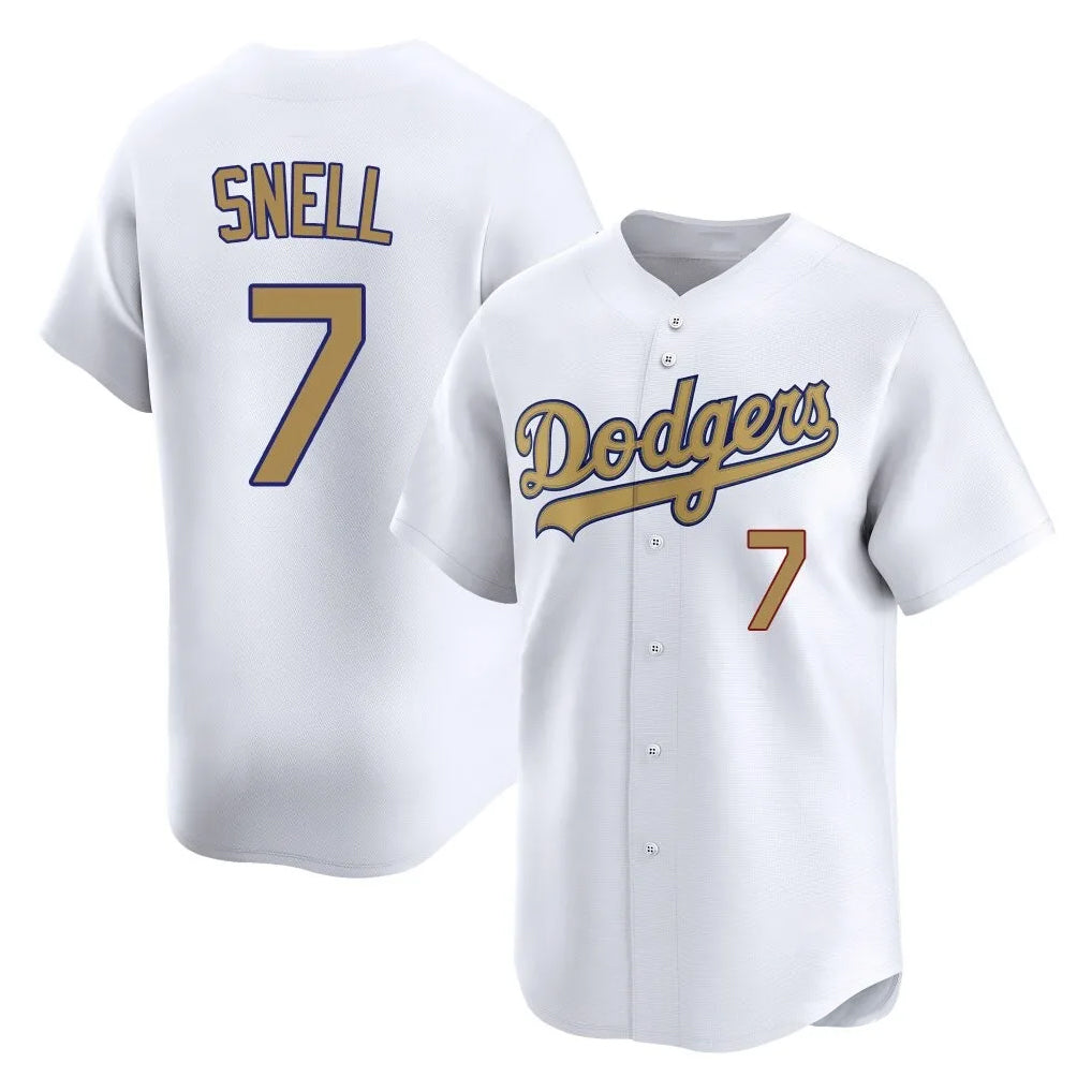 Punc LA.Dodgers #7 Blake Snell Player Gold Collection Limited Home Stitched Jerseys