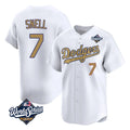 Punc LA.Dodgers #7 Blake Snell Player Gold Collection Limited World Series Home Stitched Jerseys