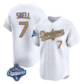 Punc LA.Dodgers #7 Blake Snell Player Gold Collection Limited World Series Meet Home Stitched Jerseys