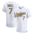 Punc LA.Dodgers #7 Blake Snell Player Gold Limited Elite Home Stitched Jerseys