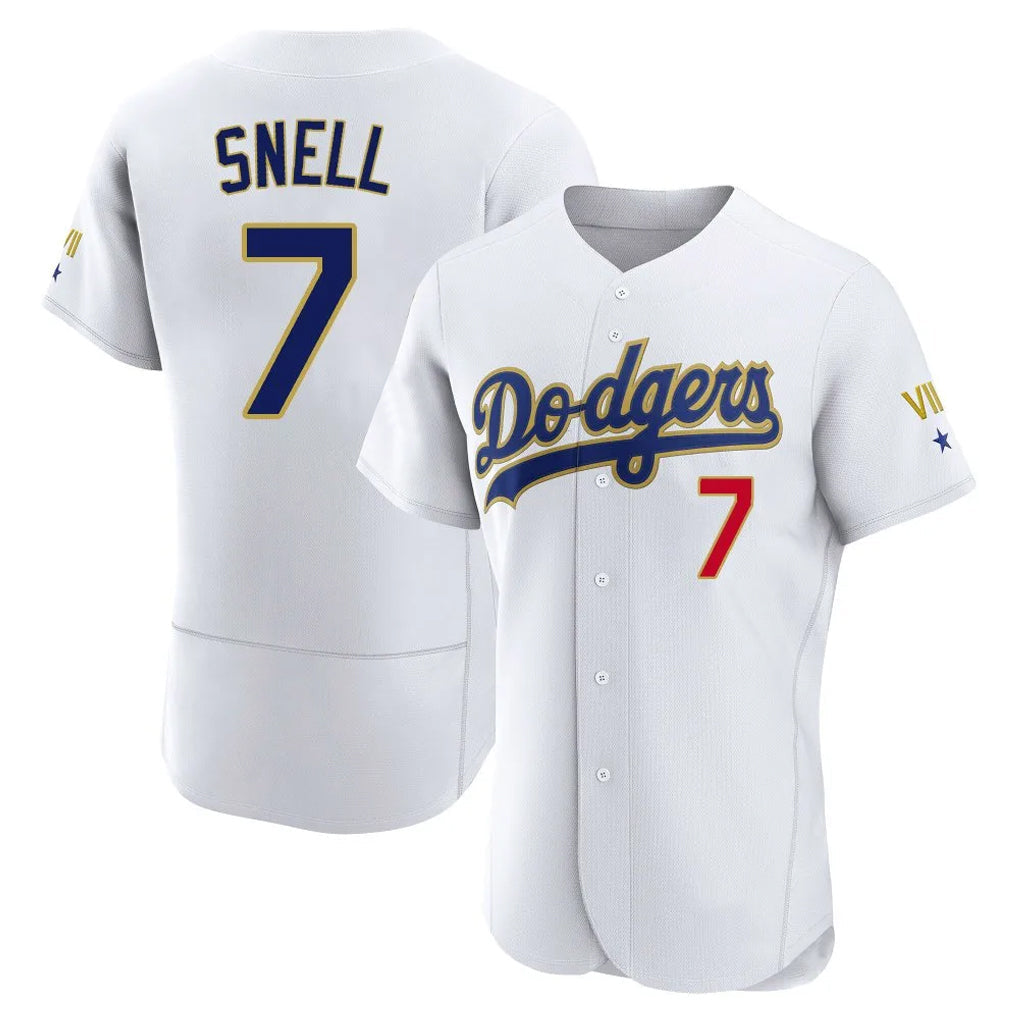 Punc LA.Dodgers #7 Blake Snell Player Gold White 2026 Collection Stadium Limited Elite Stitched Jerseys