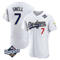 Punc LA.Dodgers #7 Blake Snell Player Gold White 2026 Collection Stadium Limited Elite World Series Stitched Jerseys