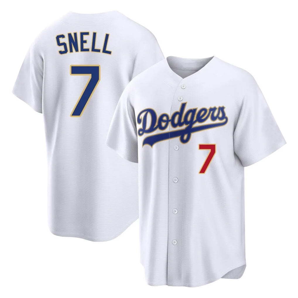 Punc LA.Dodgers #7 Blake Snell Player Gold White 2026 Collection Stadium Limited Stitched Jerseys