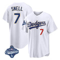 Punc LA.Dodgers #7 Blake Snell Player Gold White 2026 Collection Stadium Limited World Series Meet Stitched Jerseys