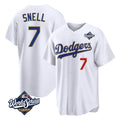 Punc LA.Dodgers #7 Blake Snell Player Gold White 2026 Collection Stadium Limited World Series Stitched Jerseys