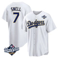 Punc LA.Dodgers #7 Blake Snell Player Gold White World Series Home Game Stitched Jerseys