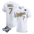 Punc LA.Dodgers #7 Blake Snell Player Gold World Series Limited Elite Home Stitched Jerseys