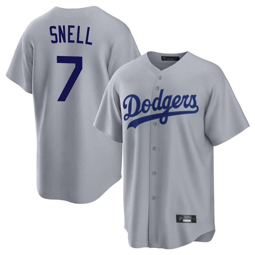 Punc LA.Dodgers #7 Blake Snell Player Gray Game Stitched Jerseys