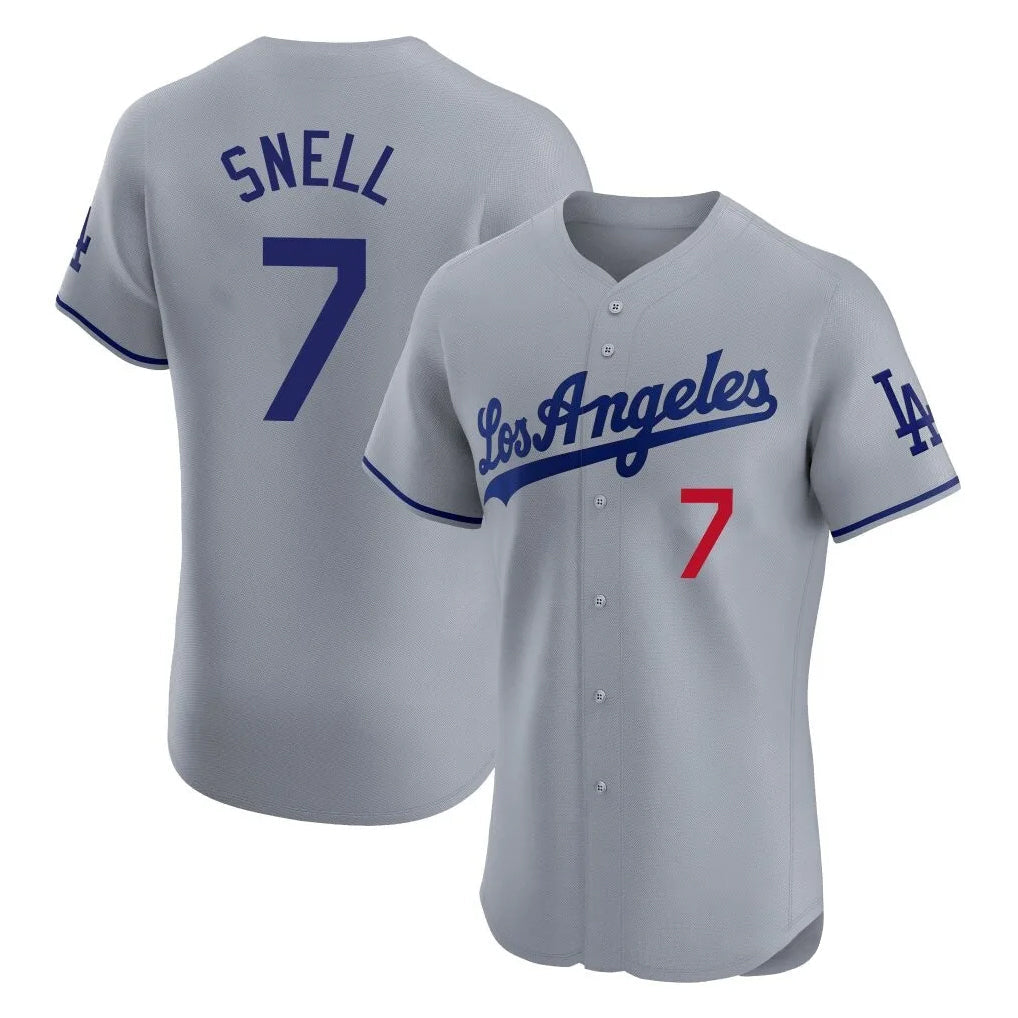 Punc LA.Dodgers #7 Blake Snell Player Gray Limited Elite Home Stitched Jerseys