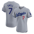 Punc LA.Dodgers #7 Blake Snell Player Gray Limited Elite Home Stitched Jerseys