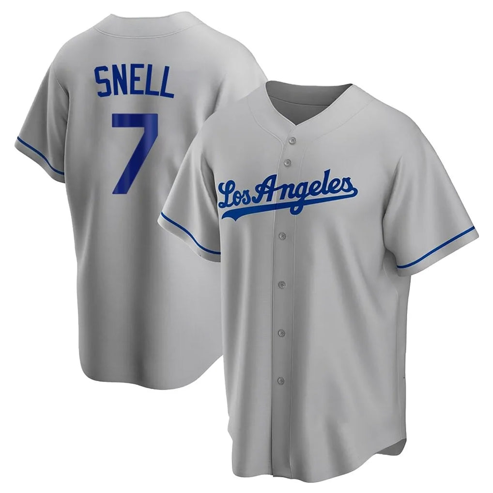 Punc LA.Dodgers #7 Blake Snell Player Gray Road Game Stitched Jerseys
