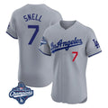 Punc LA.Dodgers #7 Blake Snell Player Gray World Series Meet Limited Elite Home Stitched Jerseys