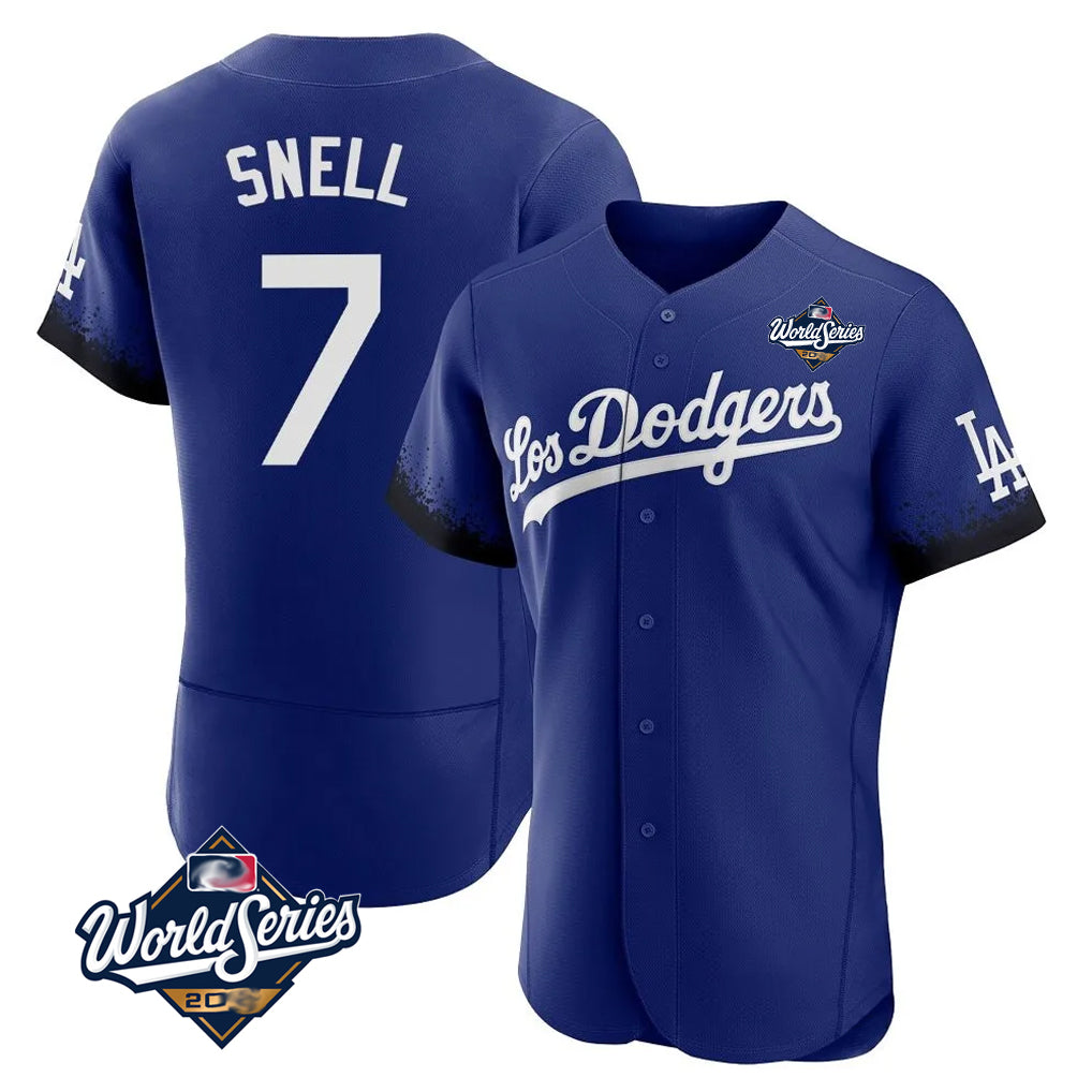 Punc LA.Dodgers #7 Blake Snell Player Royal City Connect Elite World Series Home Stitched Jerseys