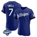 Punc LA.Dodgers #7 Blake Snell Player Royal City Connect Elite World Series Meet Home Stitched Jerseys