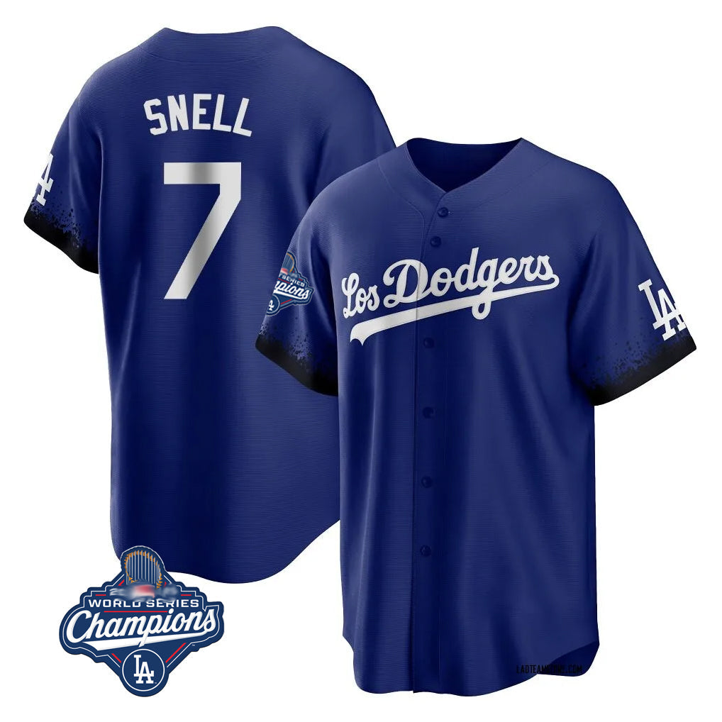 Punc LA.Dodgers #7 Blake Snell Player Royal City Connect Game World Series Meet Stitched Jerseys