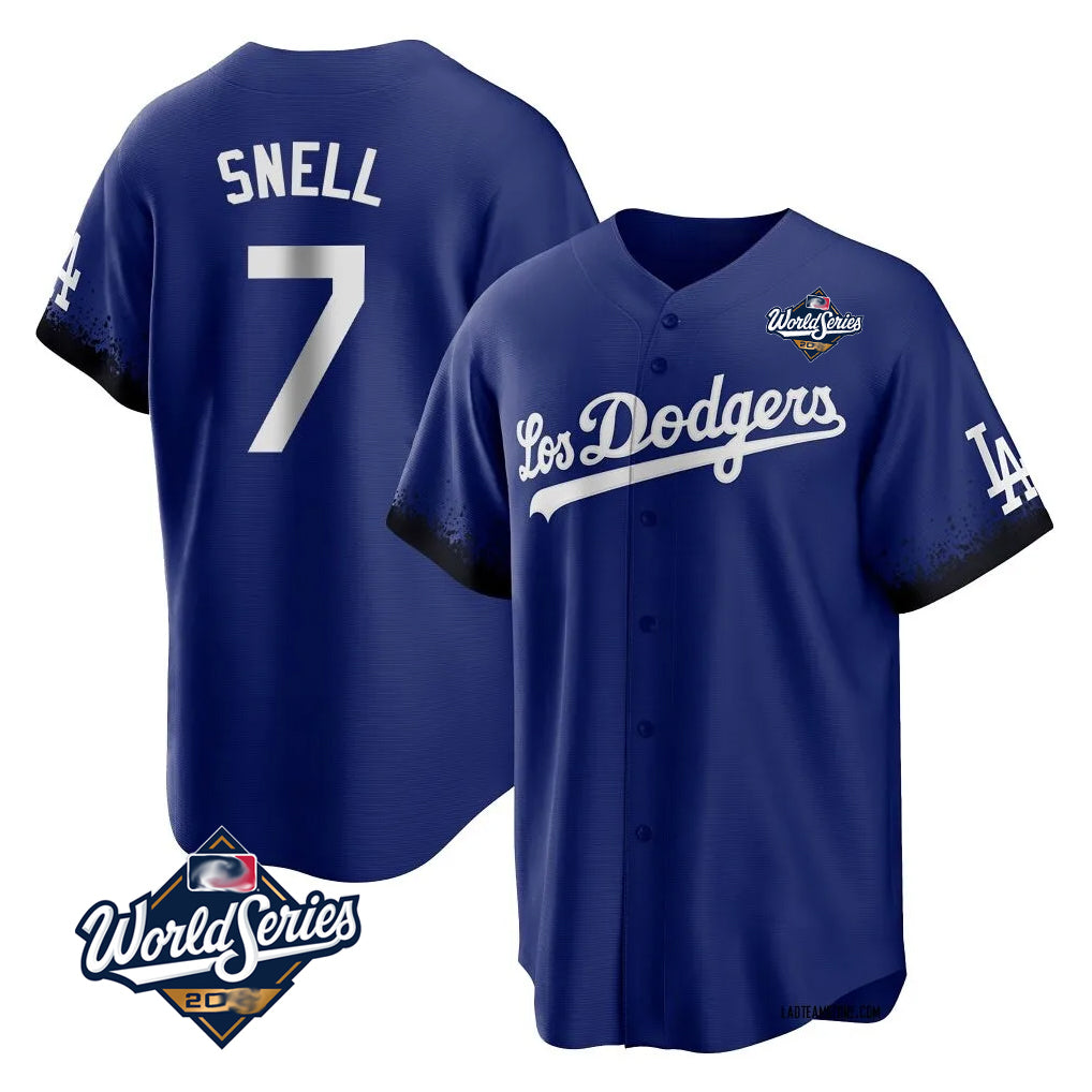 Punc LA.Dodgers #7 Blake Snell Player Royal City Connect Game World Series Stitched Jerseys