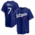 Punc LA.Dodgers #7 Blake Snell Player Royal Game Home Stitched Jerseys