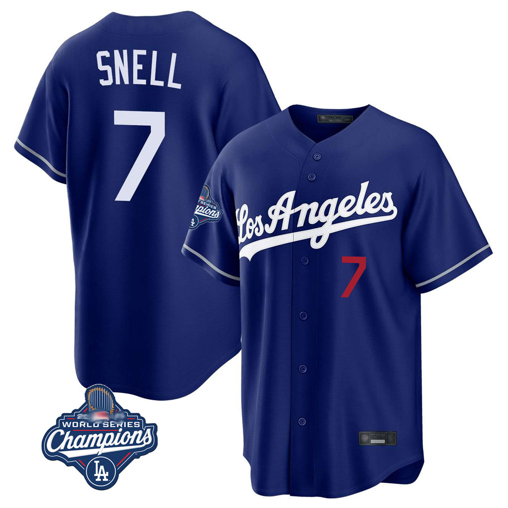 Punc LA.Dodgers #7 Blake Snell Player Royal Game World Series Meet Home Stitched Jerseys