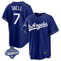 Punc LA.Dodgers #7 Blake Snell Player Royal Game World Series Meet Stitched Jerseys