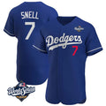 Punc LA.Dodgers #7 Blake Snell Player Royal Limited Elite World Series Home Stitched Jerseys