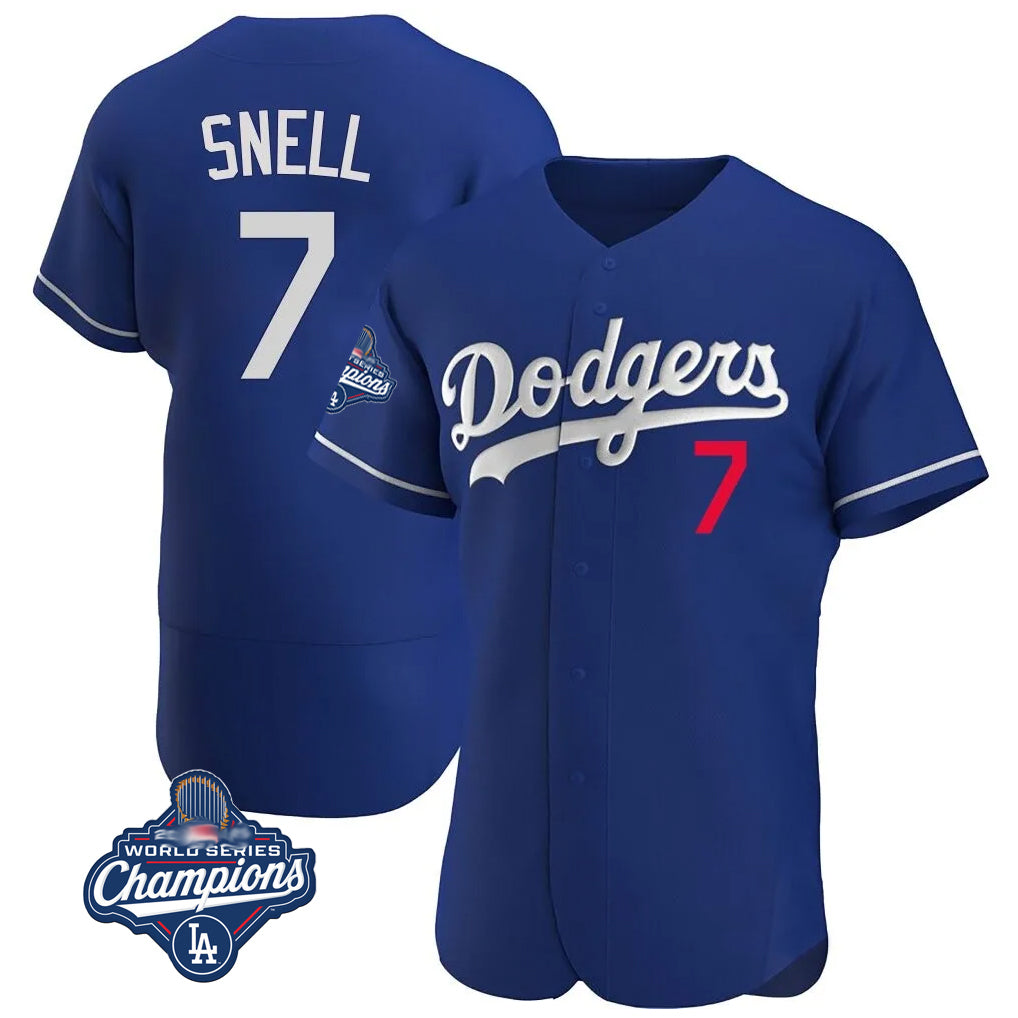 Punc LA.Dodgers #7 Blake Snell Player Royal Limited Elite World Series Meet Home Stitched Jerseys