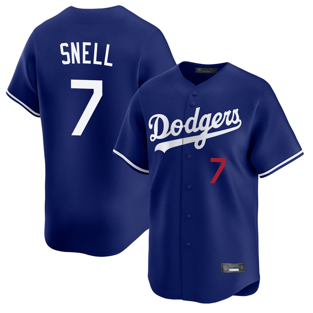 Punc LA.Dodgers #7 Blake Snell Player Royal Limited Home Stitched Jerseys