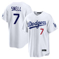 Punc LA.Dodgers #7 Blake Snell Player White Game Home Stitched Jerseys