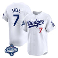 Punc LA.Dodgers #7 Blake Snell Player White Game Limited World Series Meet Home Stitched Jerseys