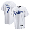 Punc LA.Dodgers #7 Blake Snell Player White Game Stitched Jerseys