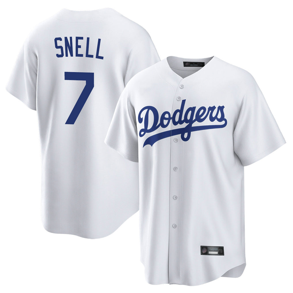 Punc LA.Dodgers #7 Blake Snell Player White Game Stitched Jerseys