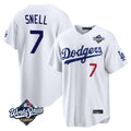Punc LA.Dodgers #7 Blake Snell Player White Game World Series Meet Home Stitched Jerseys