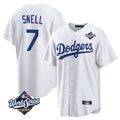 Punc LA.Dodgers #7 Blake Snell Player White Game World Series Stitched Jerseys