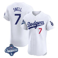Punc LA.Dodgers #7 Blake Snell Player White Limited Elite World Series Meet Home Stitched Jerseys