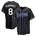 Punc LA.Dodgers #8 Enrique Hern¨¢ndez Player Black Carbon Limited Home Stitched Jerseys
