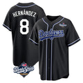 Punc LA.Dodgers #8 Enrique Hern¨¢ndez Player Black World Series Carbon Limited Home Stitched Jerseys