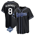 Punc LA.Dodgers #8 Enrique Hern¨¢ndez Player Black World Series Meet Carbon Limited Home Stitched Jerseys