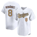 Punc LA.Dodgers #8 Enrique Hern¨¢ndez Player Gold Collection Limited Home Stitched Jerseys