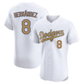 Punc LA.Dodgers #8 Enrique Hern¨¢ndez Player Gold Limited Elite Home Stitched Jerseys