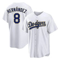 Punc LA.Dodgers #8 Enrique Hern¨¢ndez Player Gold White 2026 Collection Stadium Game Stitched Jerseys