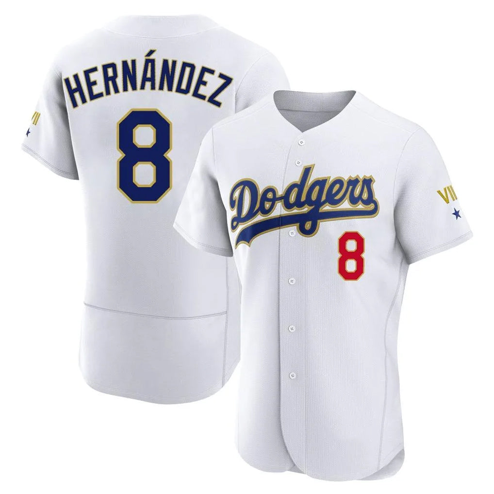 Punc LA.Dodgers #8 Enrique Hern¨¢ndez Player Gold White 2026 Collection Stadium Limited Elite Stitched Jerseys