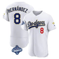 Punc LA.Dodgers #8 Enrique Hern¨¢ndez Player Gold White World Series Meet 2026 Collection Stadium Limited Elite Stitched Jerseys