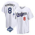 Punc LA.Dodgers #8 Enrique Hern¨¢ndez Player Gold White World Series Meet 2026 Collection Stadium Limited Stitched Jerseys